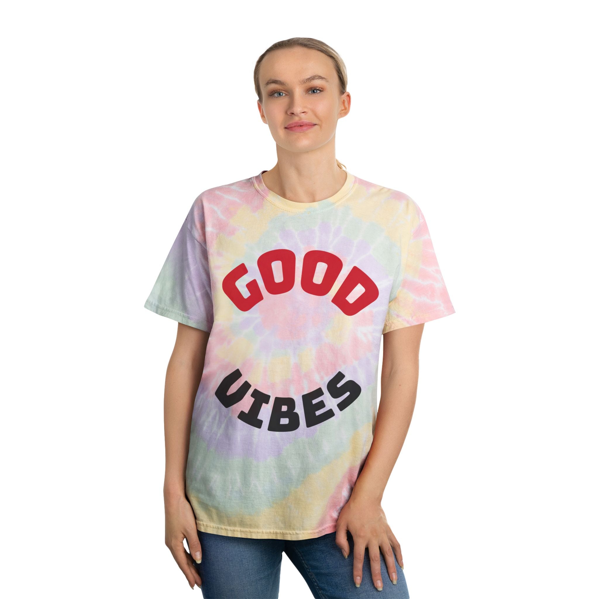 Spiral Tie-Dye Tee - Good Vibes T-Shirt, Summer Fashion, Festival Wear, Gift for Friends, Boho Style